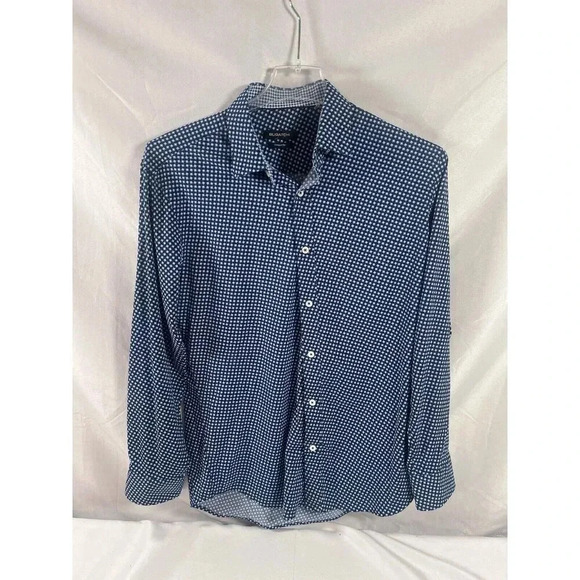 Bugatchi Shirt Medium Mens Shaped Fit Blue Long Sleeve Button Up - Picture 1 of 6
